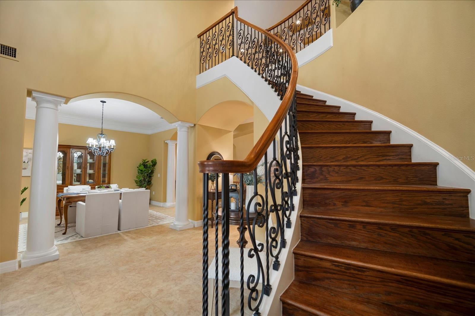 Entry hall with 22 foot ceilings