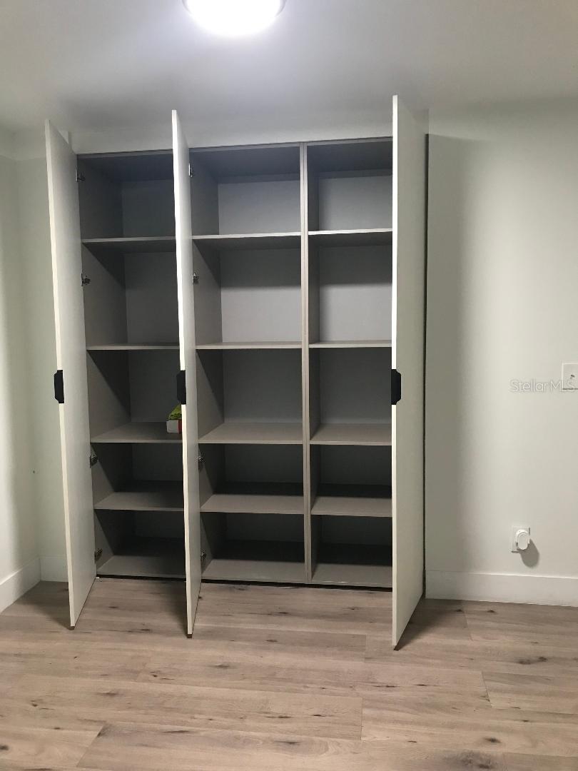 Open great room closet-storage