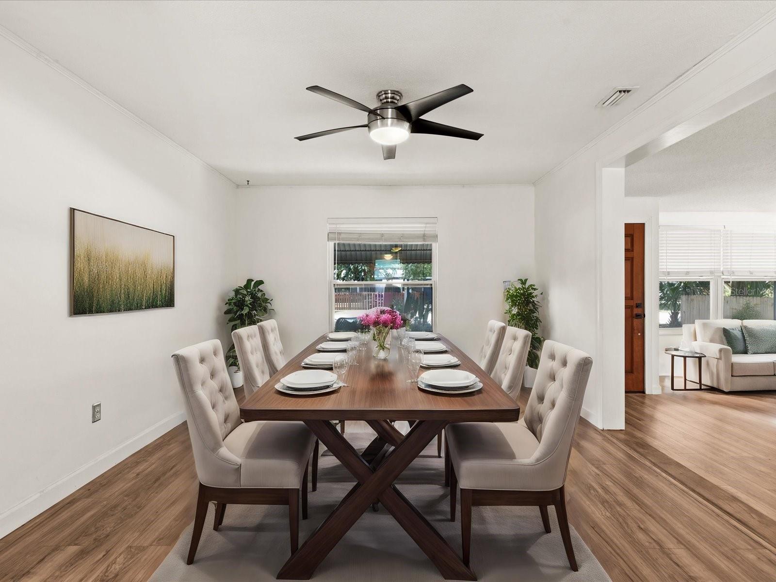 Digitally Staged Dining Room