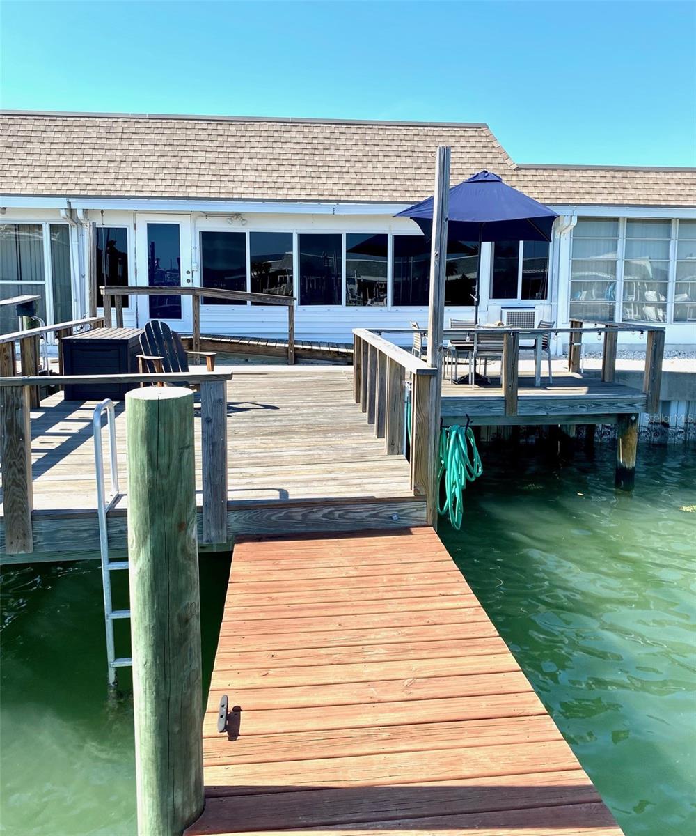 View of the dock from the water