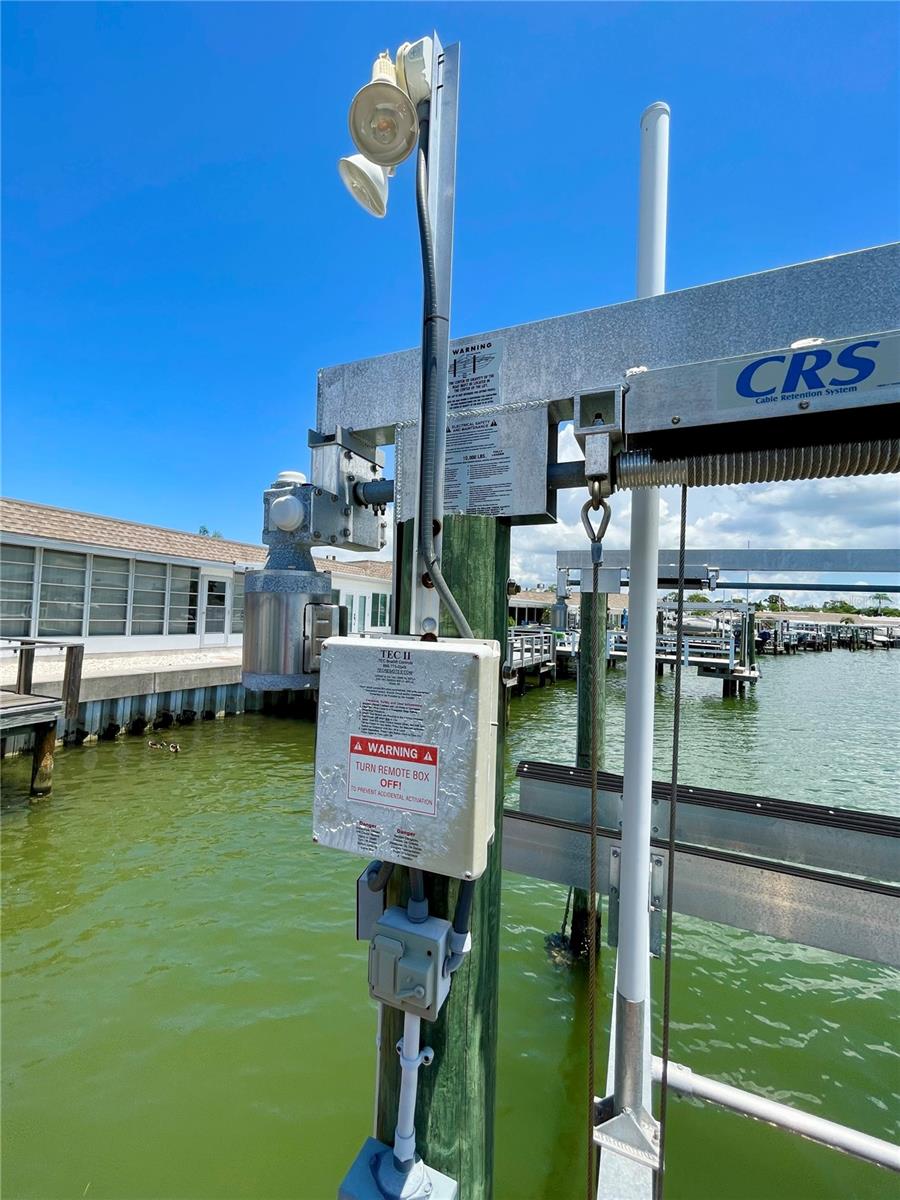 Close up of boat lift