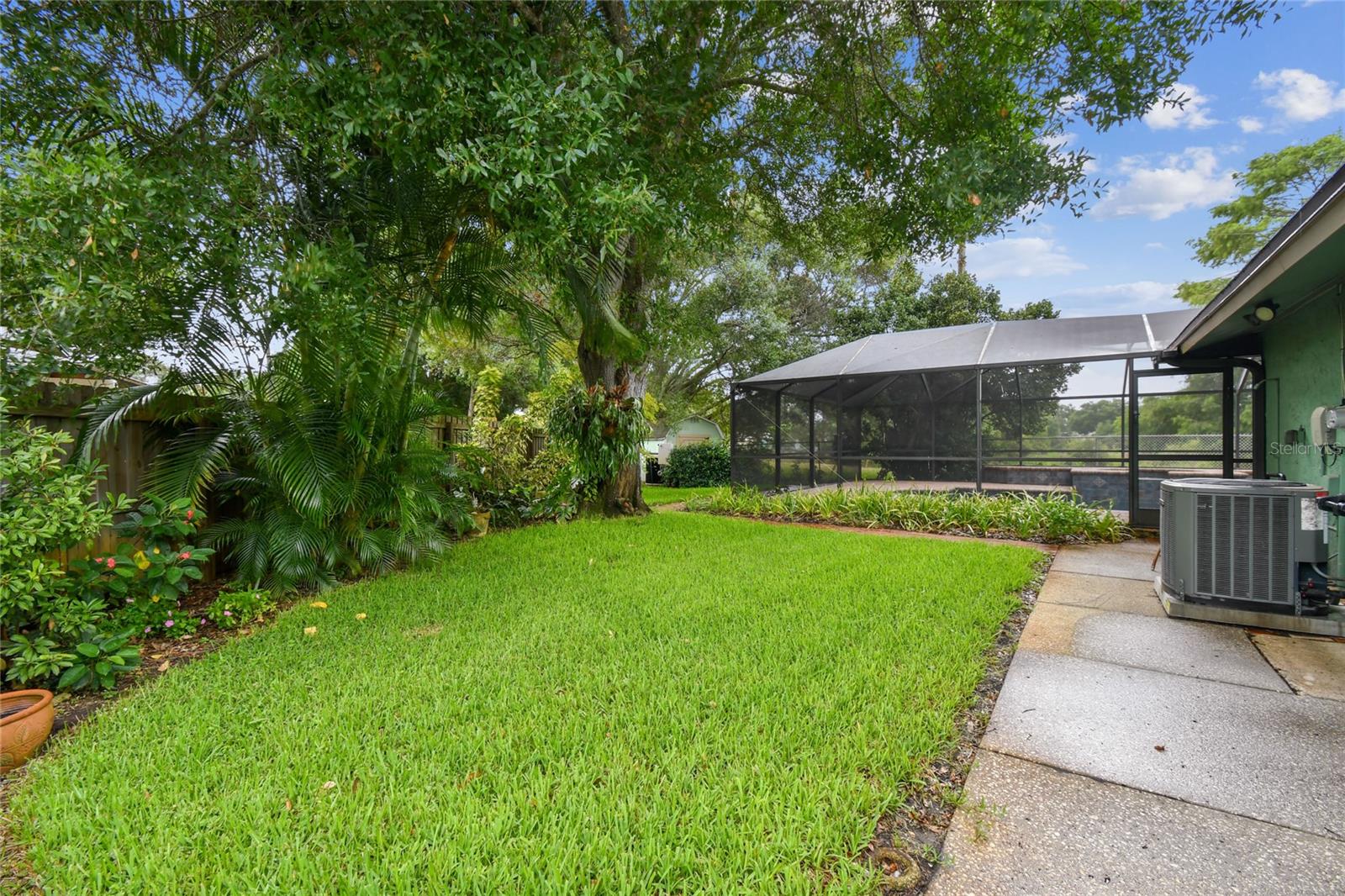 Fenced in side yard.