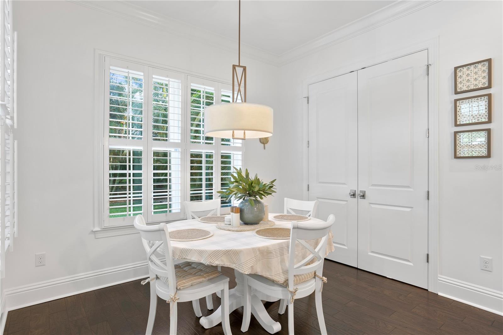 The spacious kitchen has room for an informal everyday table