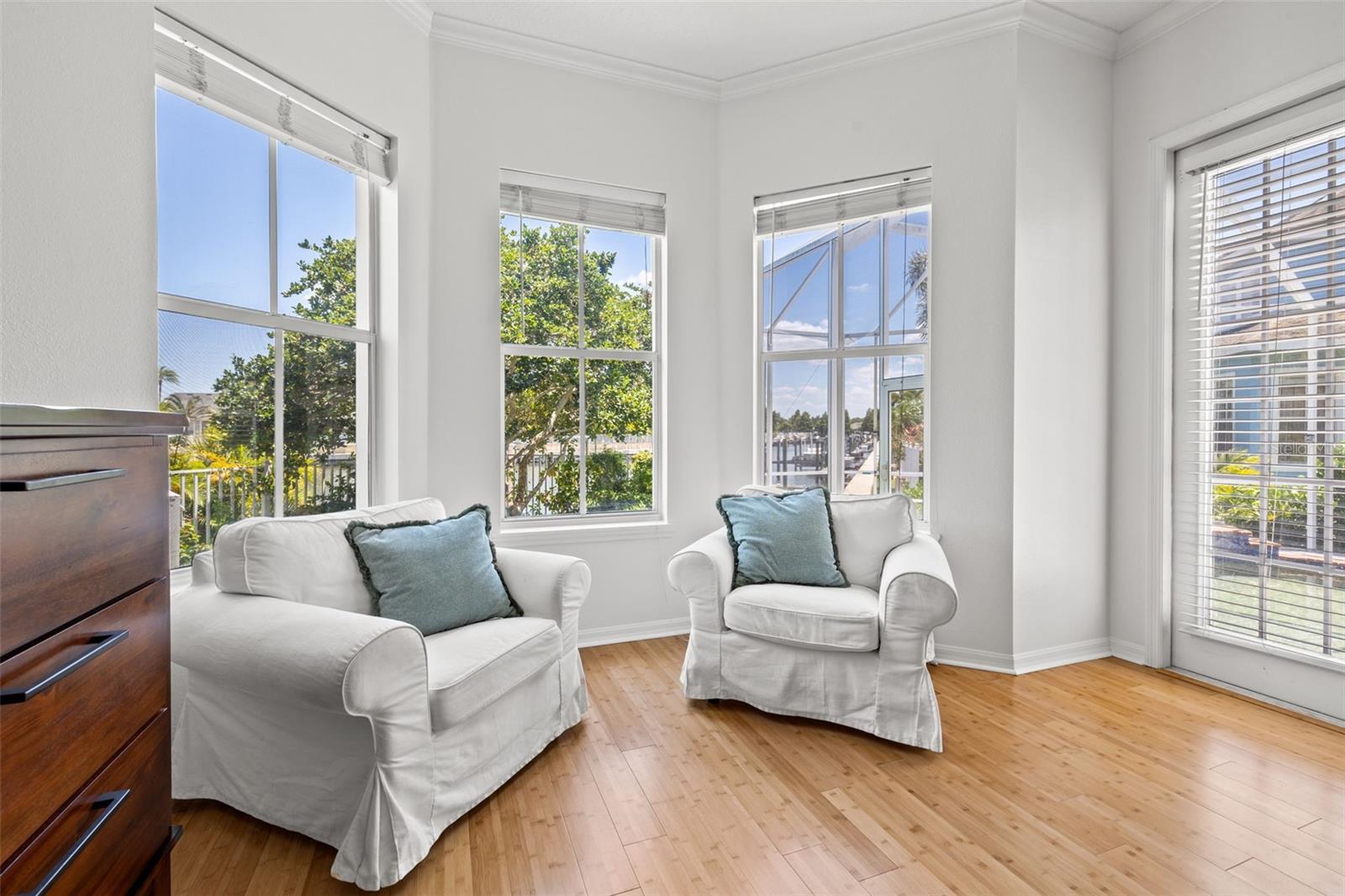 Master bedroom bay window