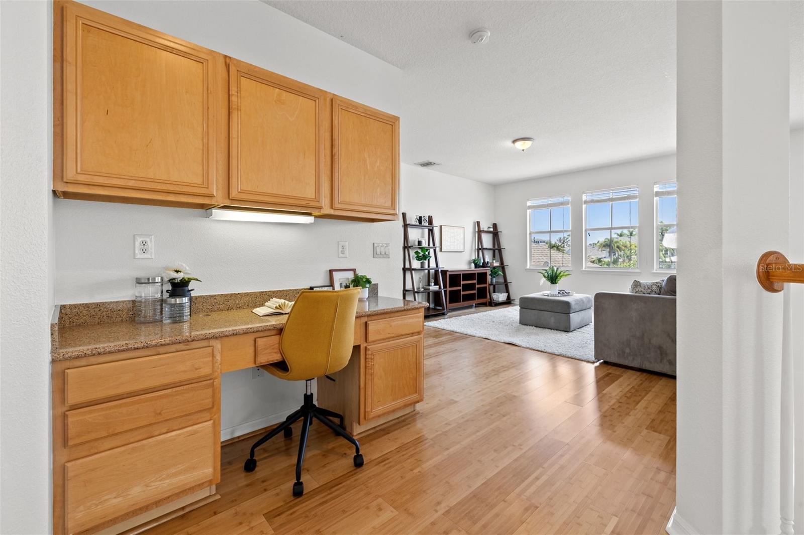 Loft bonus space with built in desk