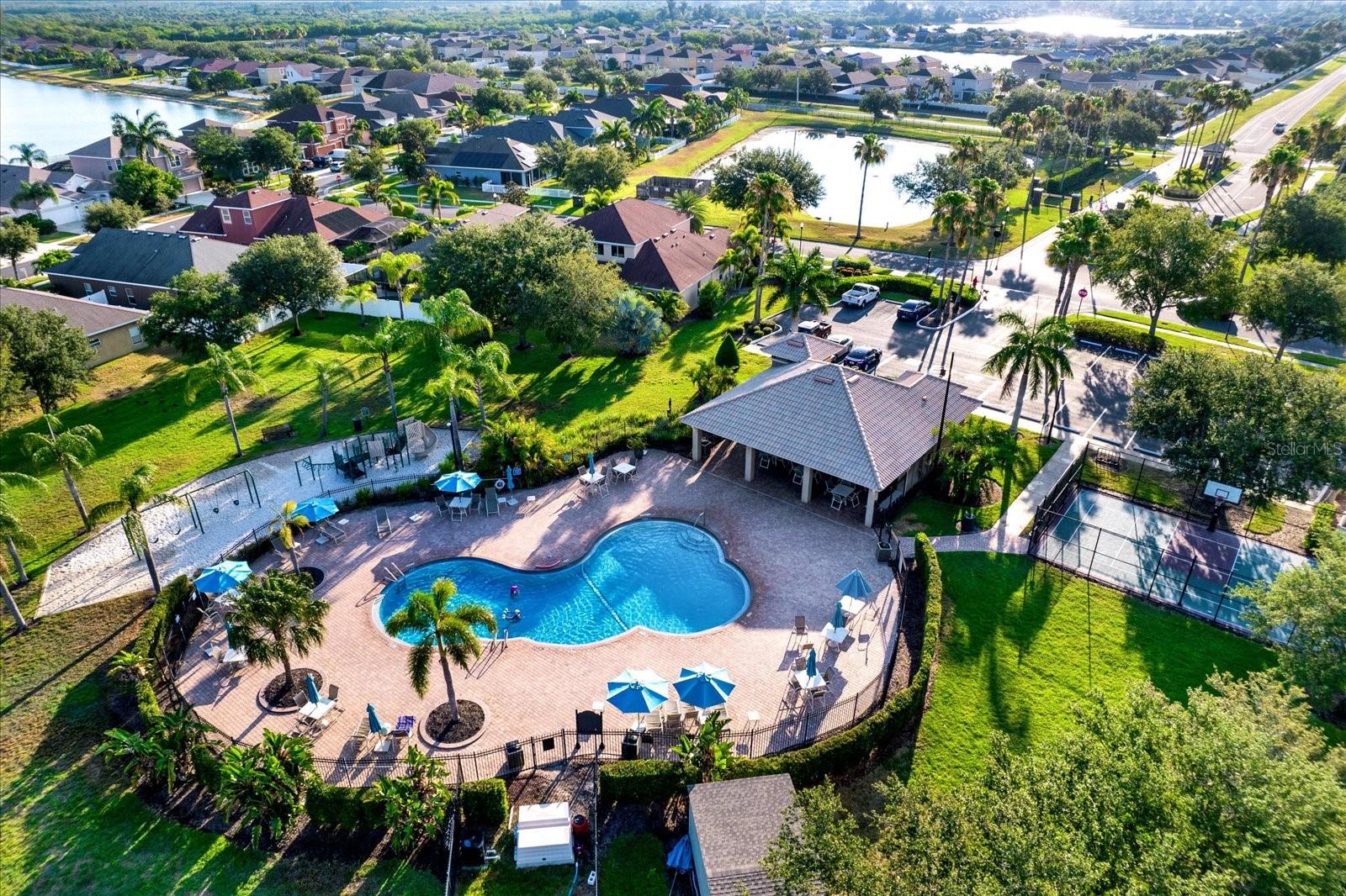 Aerial View of pool from the home