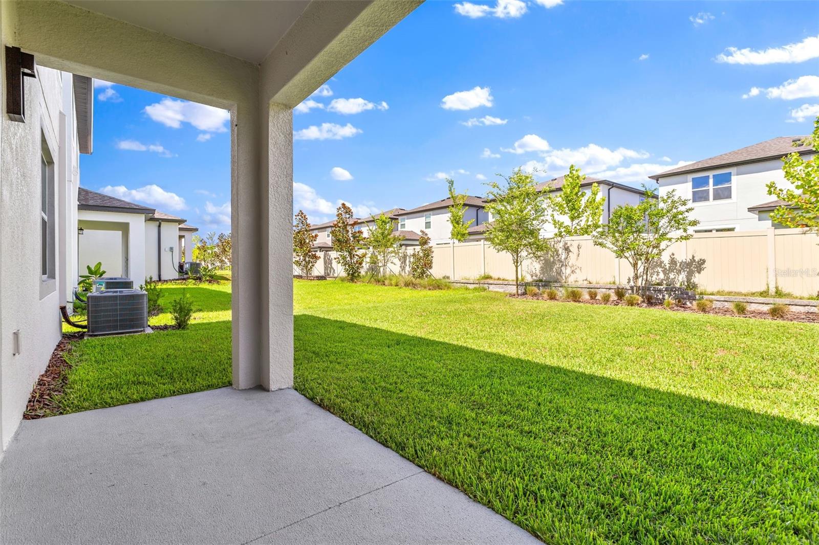 The lanai can be extended with a screen, or fence in the yard for privacy on both sides.