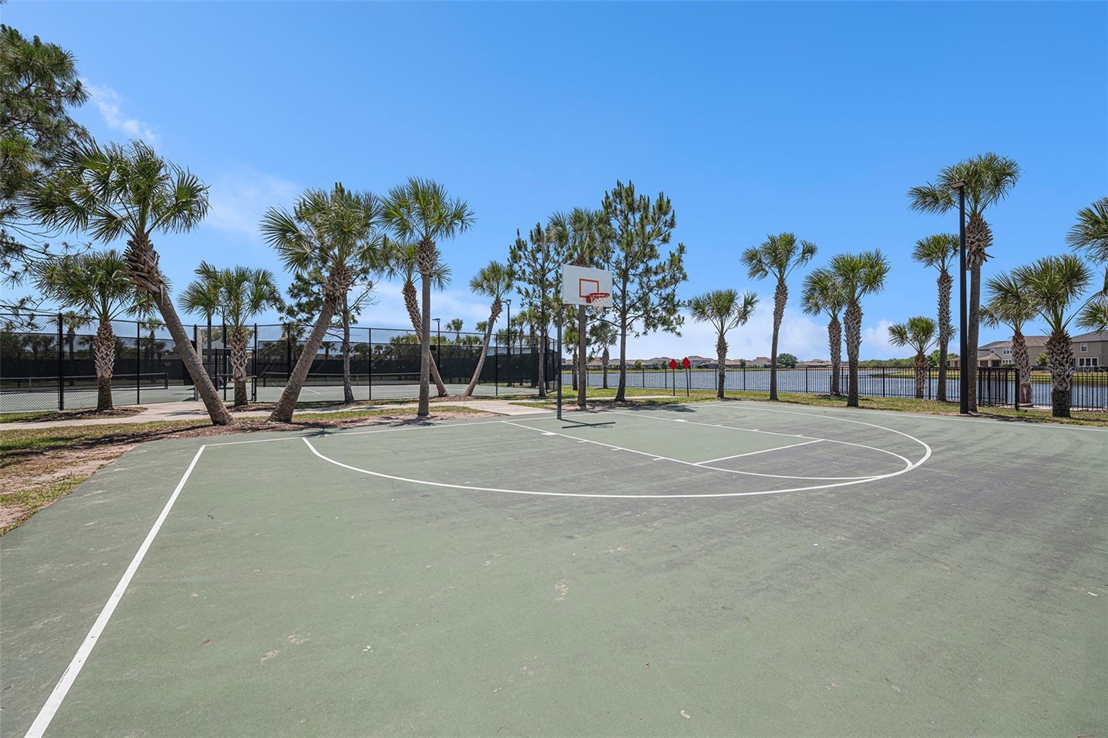 Two pools, tennis courts, basketball courts, fishing ponds, and a dog park and miles of scenic walking trails.