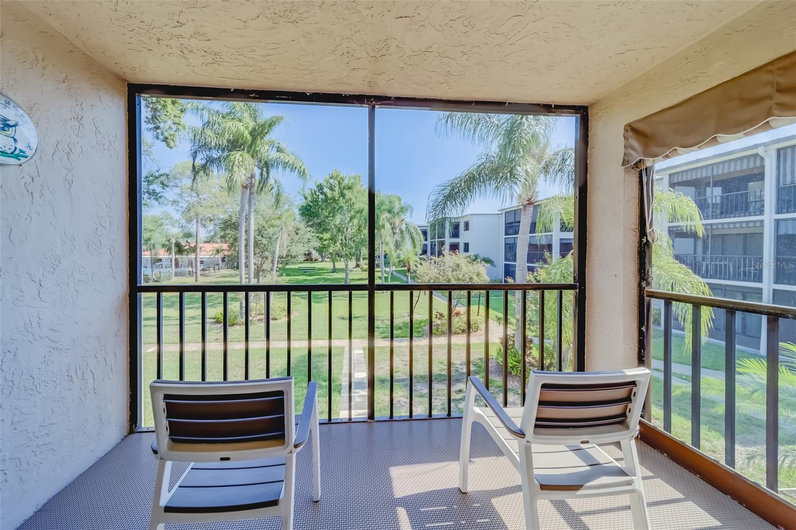 Screened in balcony with snap lock flooring