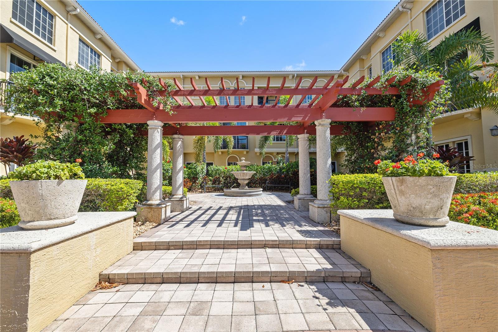 Fountain courtyard outside front door