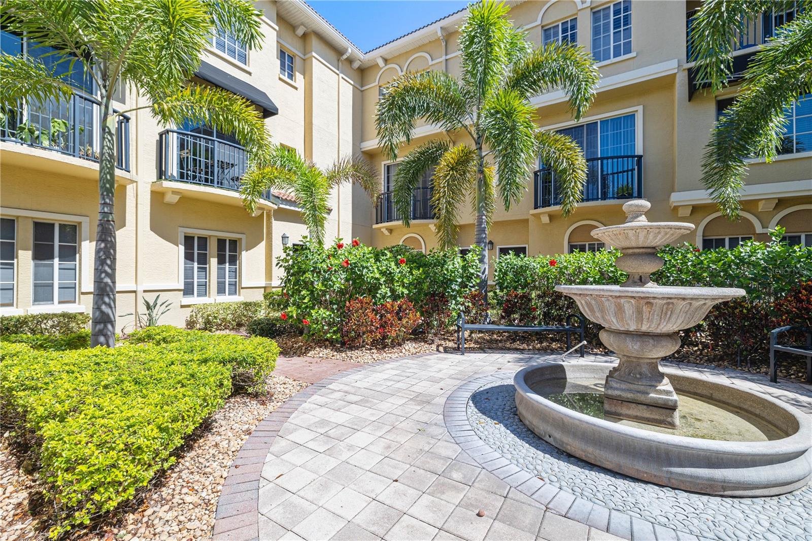 Fountain courtyard outside front door