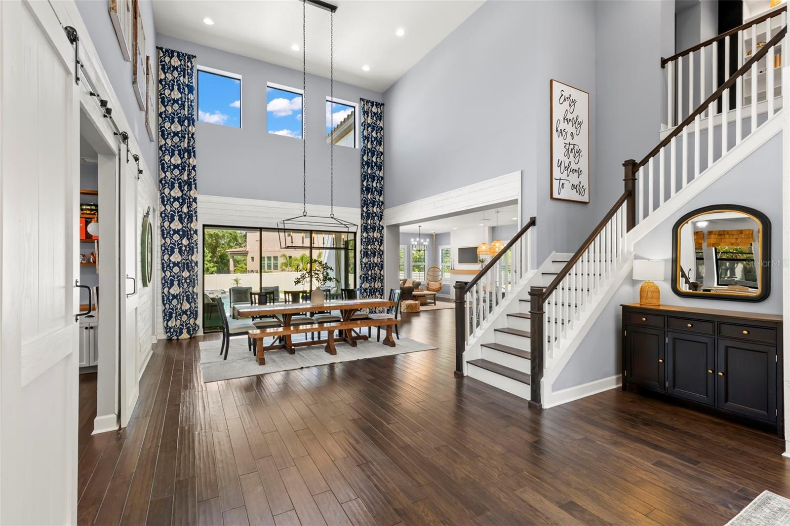 Dining room fits a large table