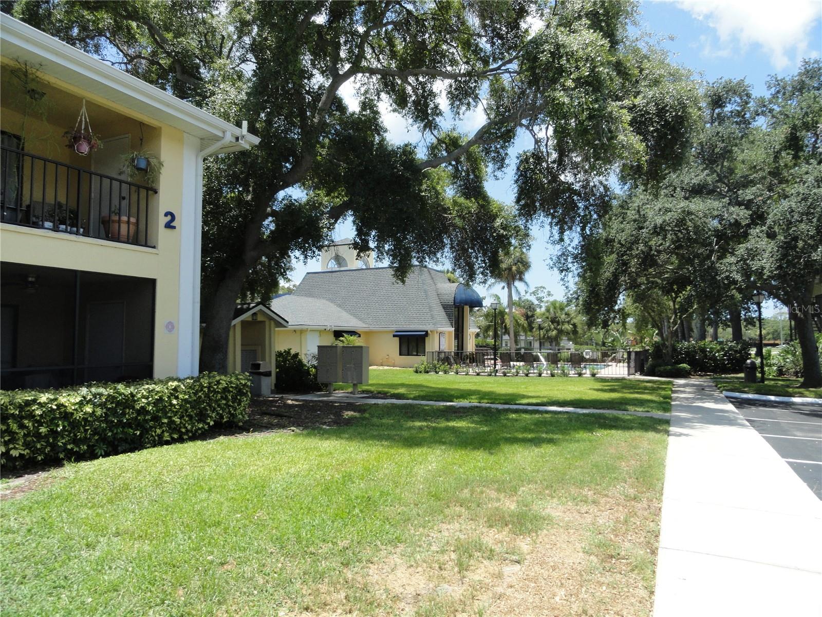 Clubhouse and pool is about 80 yards to the right.