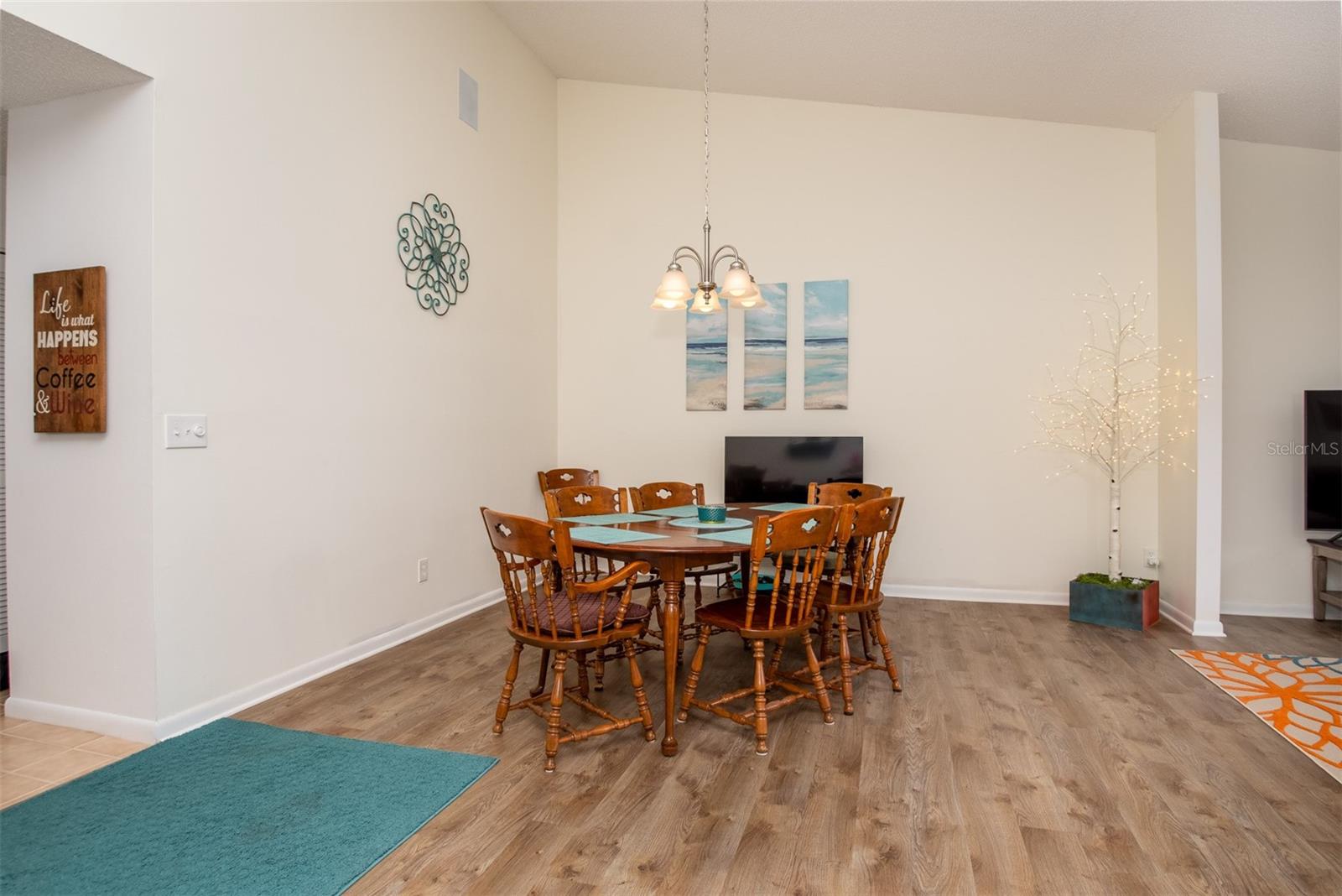 Dining Room with High Ceilings