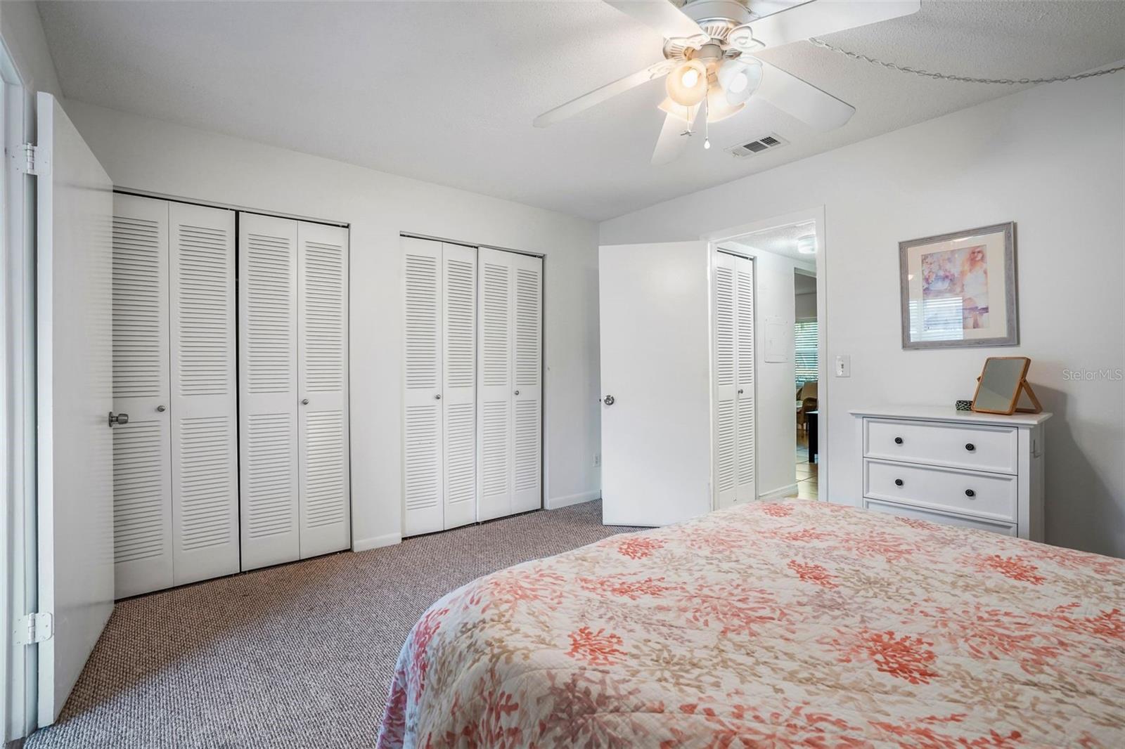 Primary bedroom with ample closet space