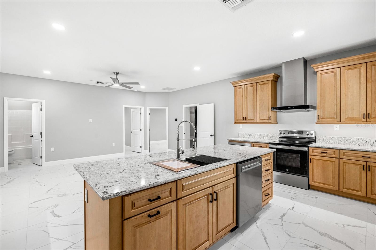 Bathroom that has access from living room and 2nd bedroom