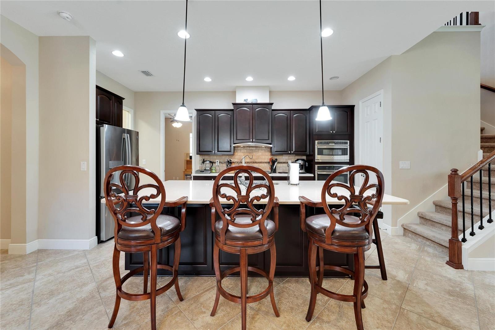 Kitchen view from formal dining room