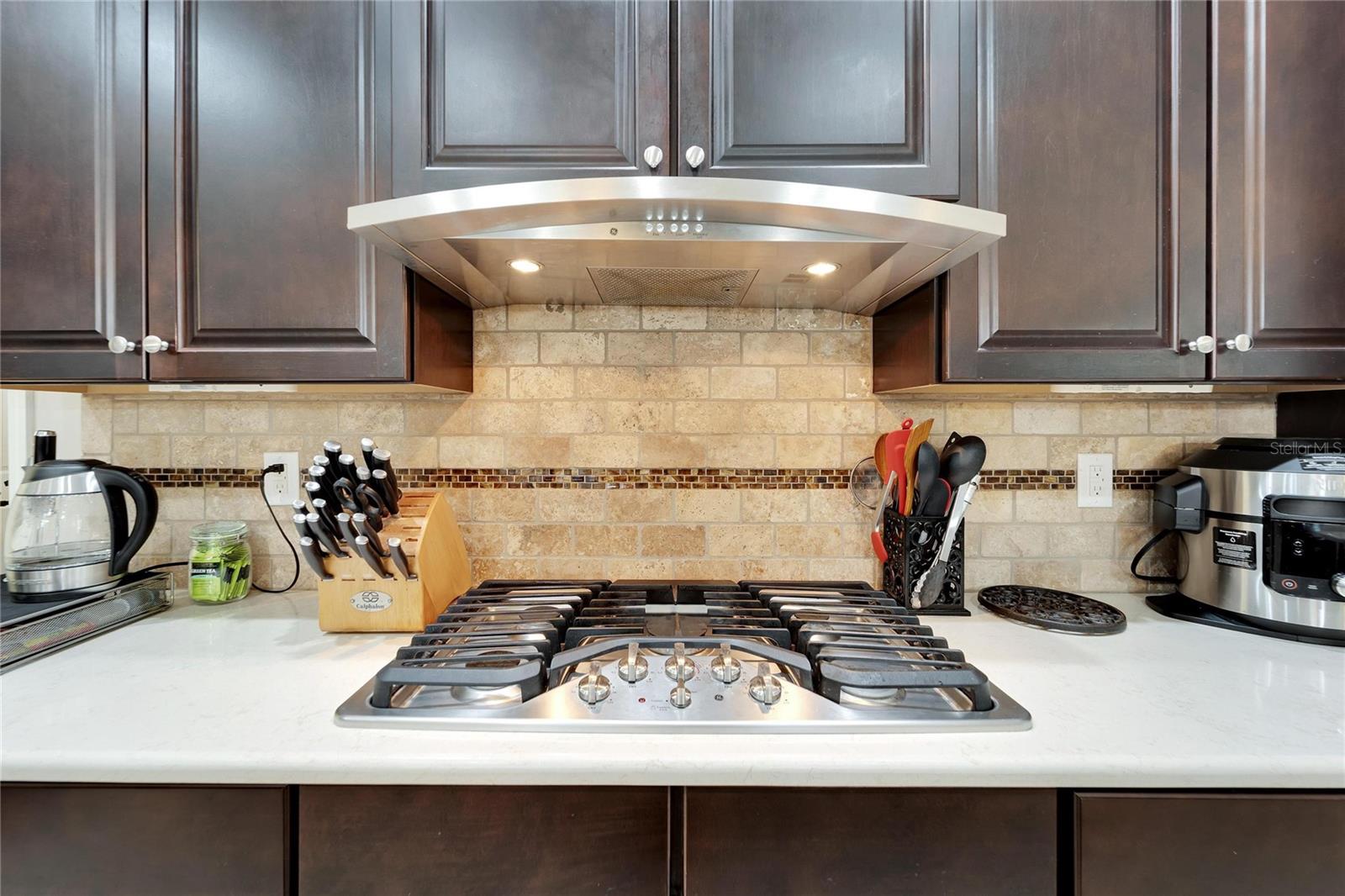 5-burner Gas Stove & Stainless steel hood