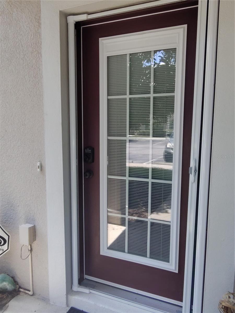 front door retractable screen, built in blinds