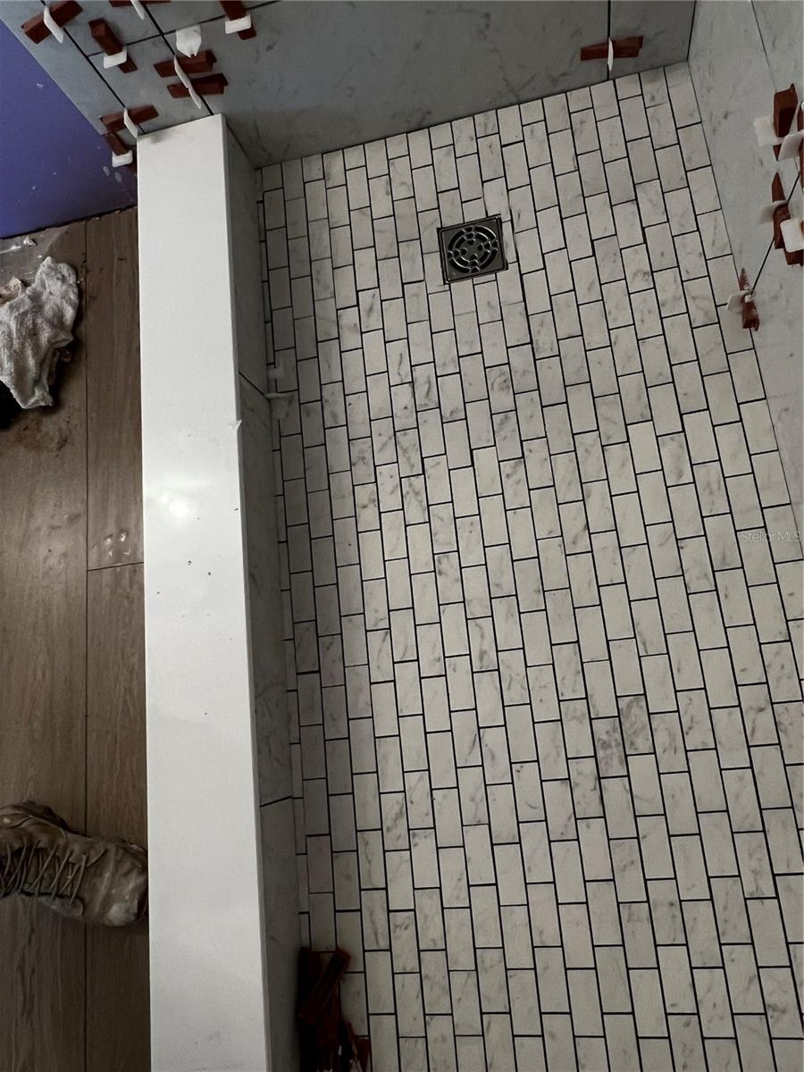 walk in shower tile floor