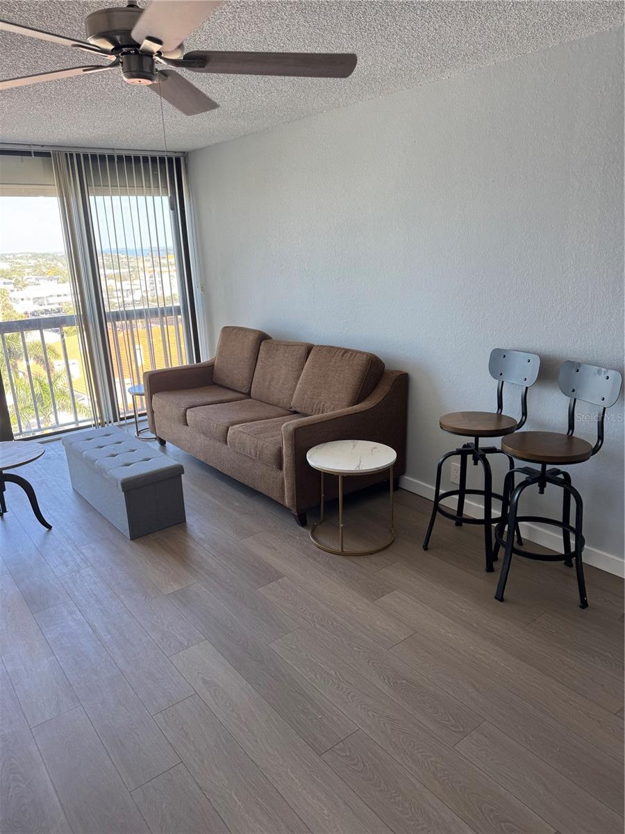 New vinyl flooring, finish carpentry and fan.