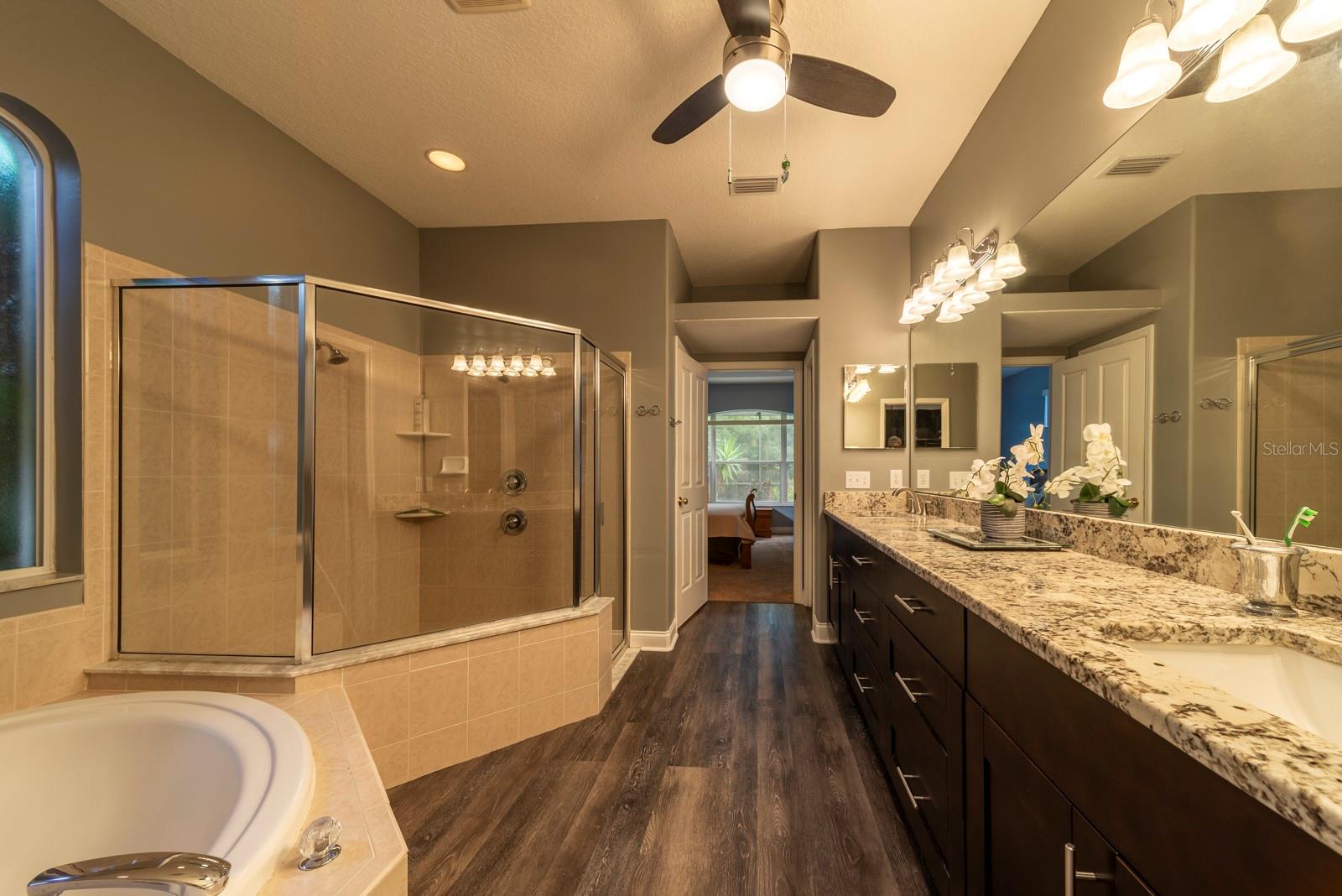 Garden tub and Large walk in shower