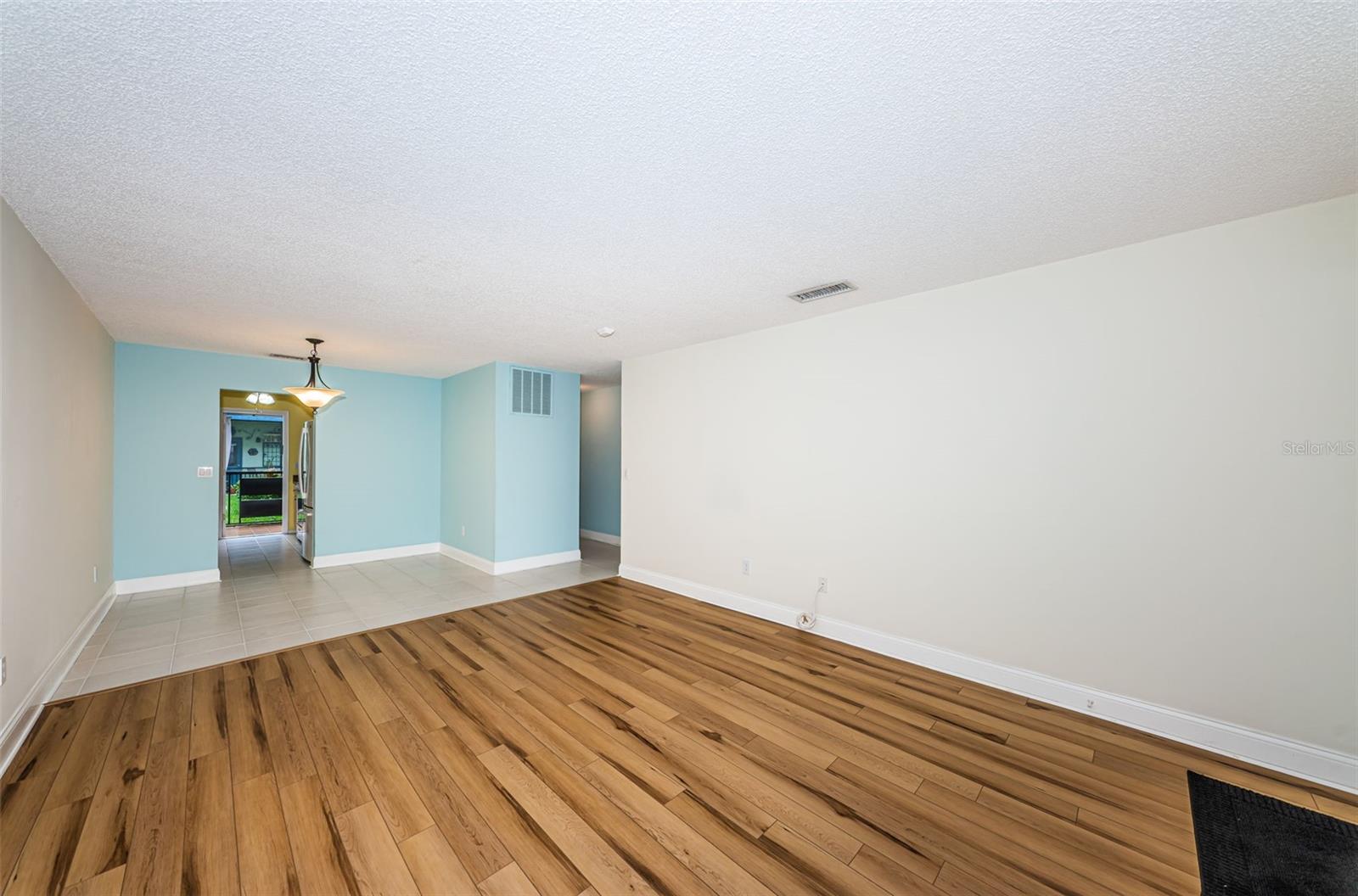 Living room with luxury vinyl plank floors