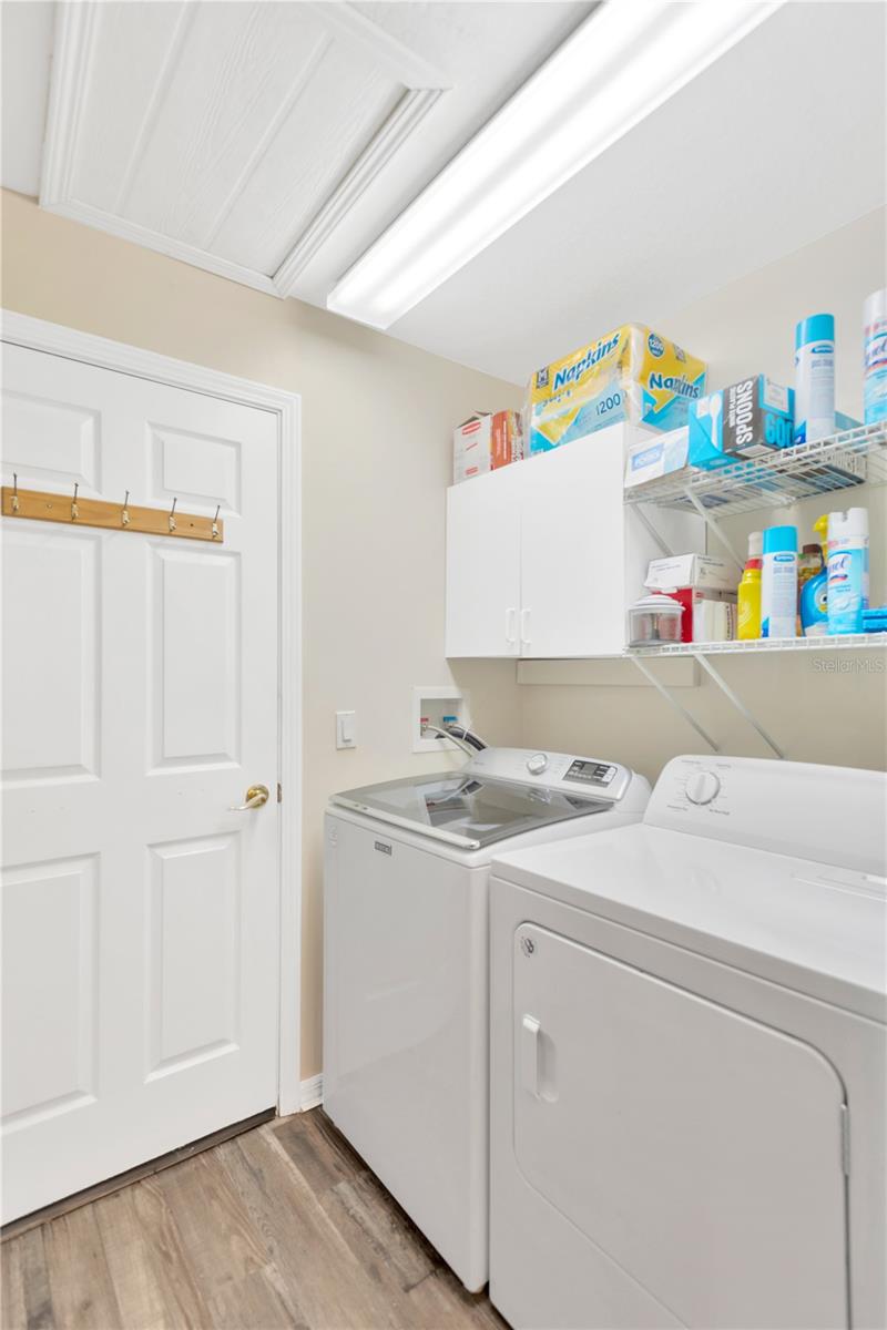 Inside laundry room to the garage