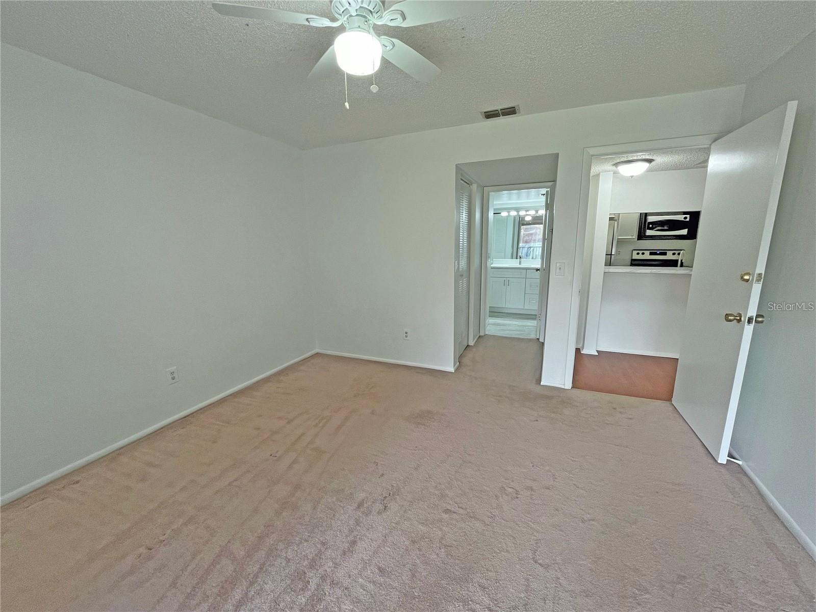 Primary Bedroom - Carpeting and Ceiling Fan