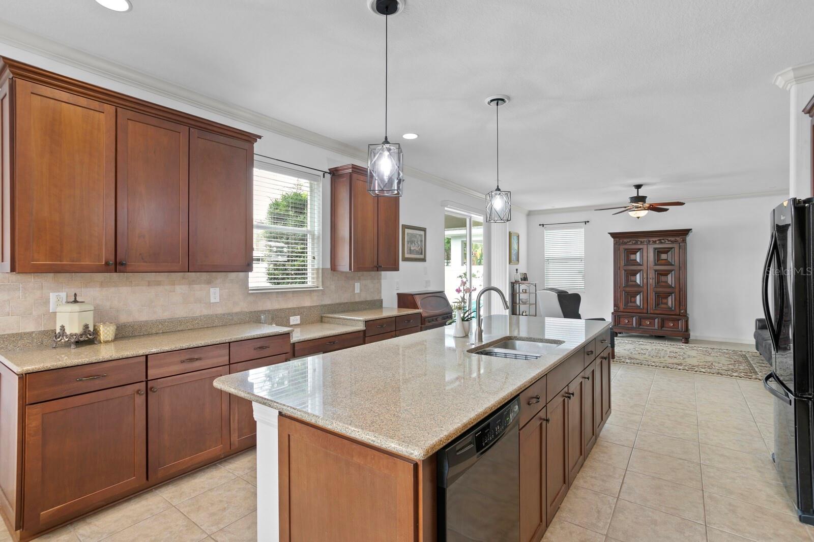 Views from the kitchen looking towards the family room