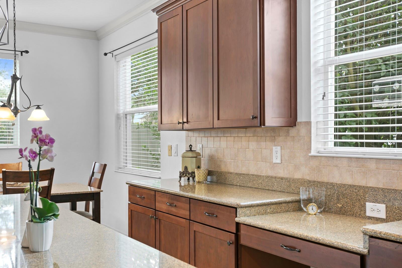 Built-in desk space in the kitchen