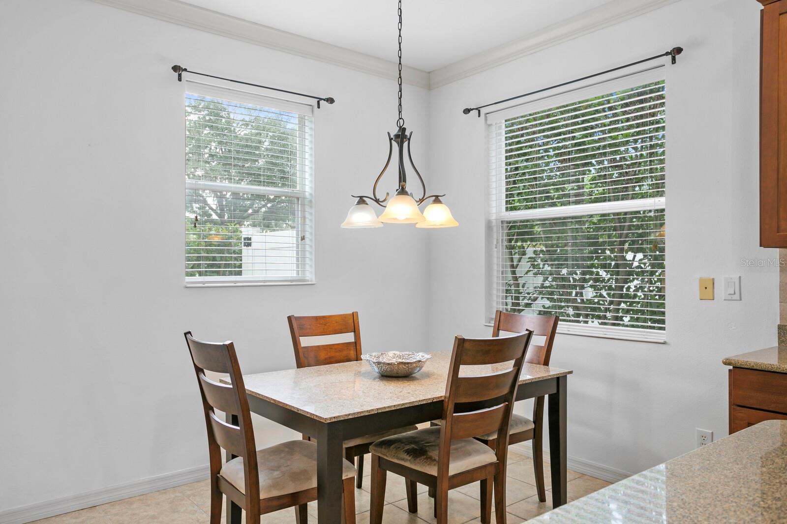 Casual dining space in the kitchen