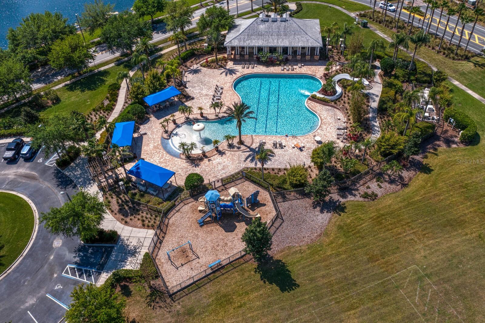 Enjoy the poolside cabanas at the community pool