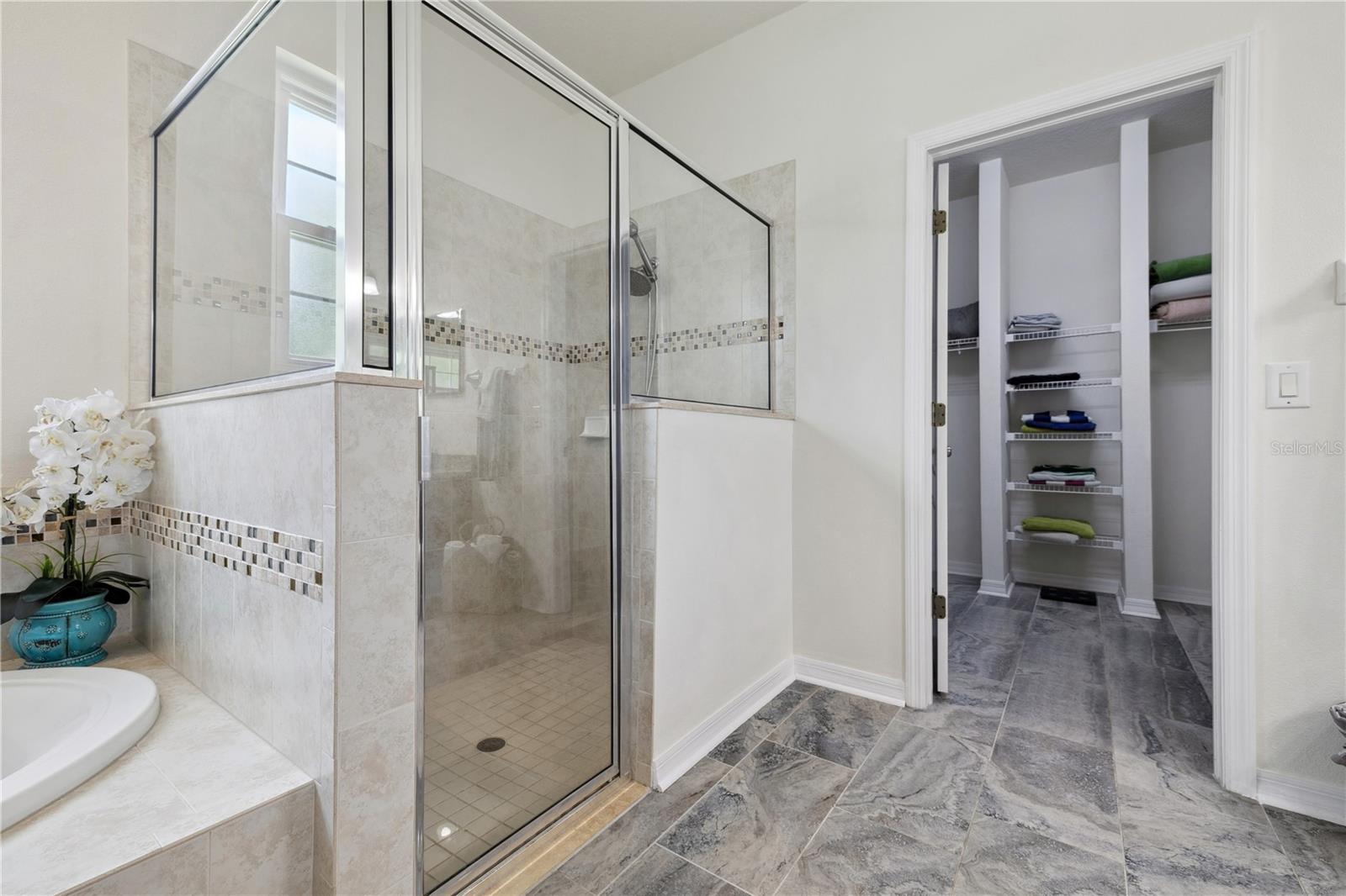 Large walk-in shower