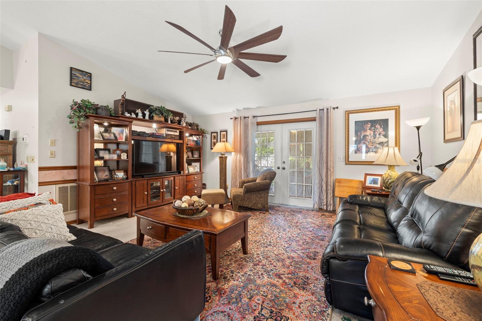 Living Room with French Doors to Lanai