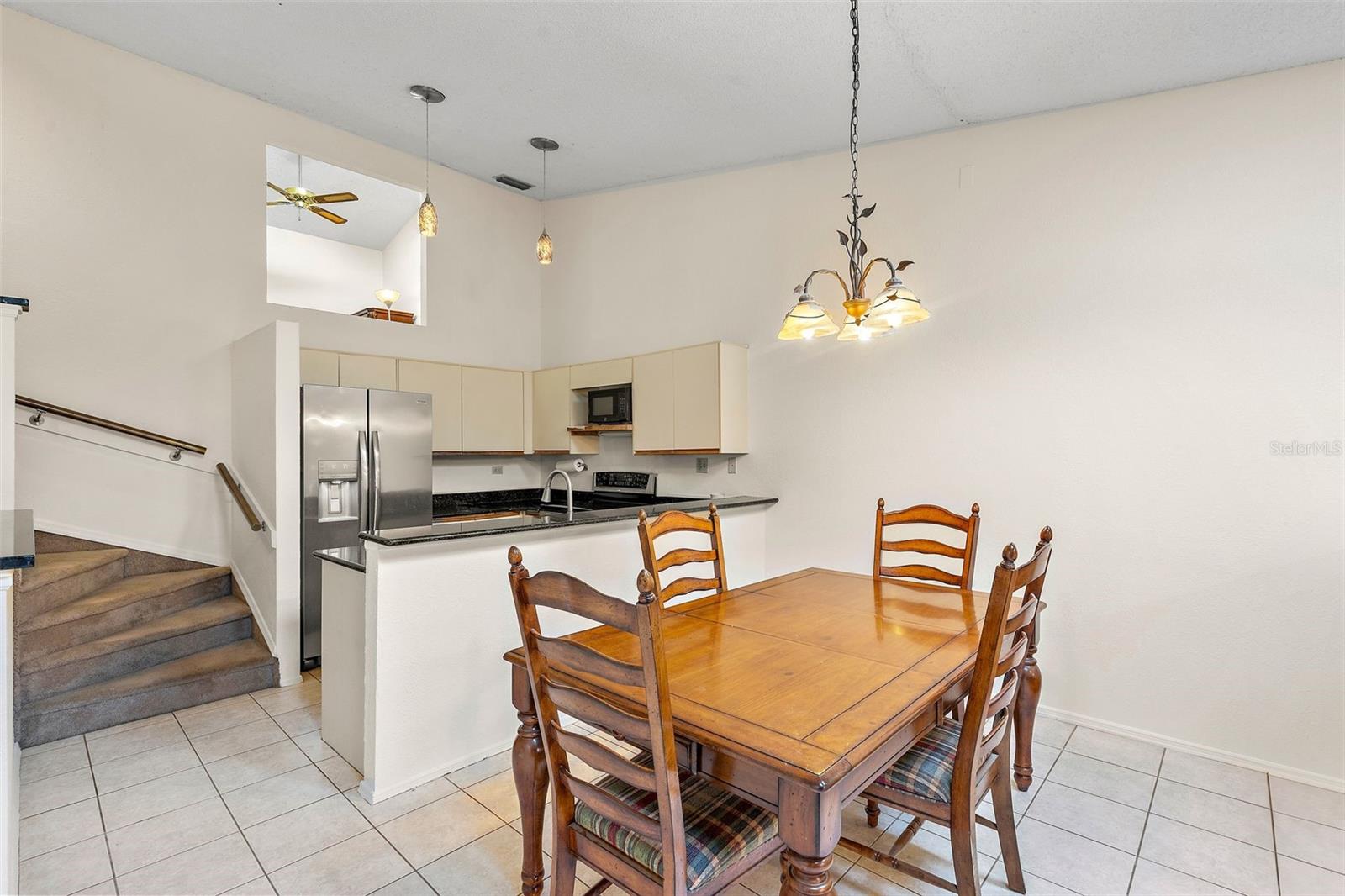 dining area and kitchen