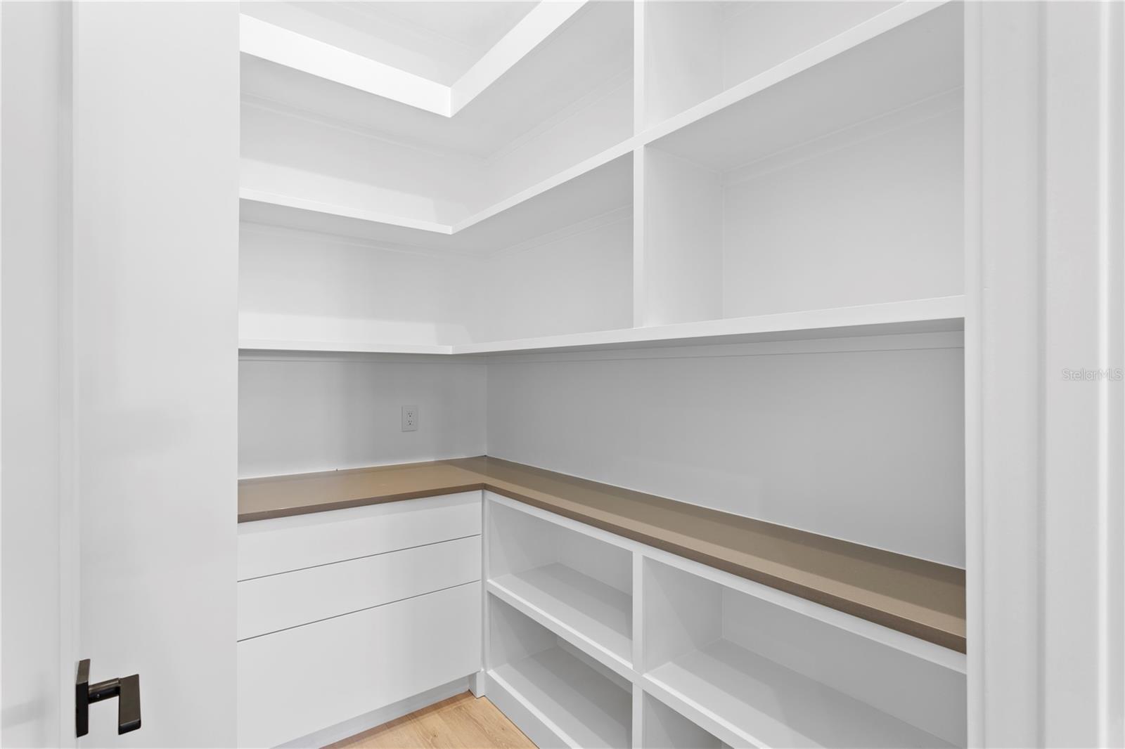 Floor to ceiling panty ready for your coffee bar