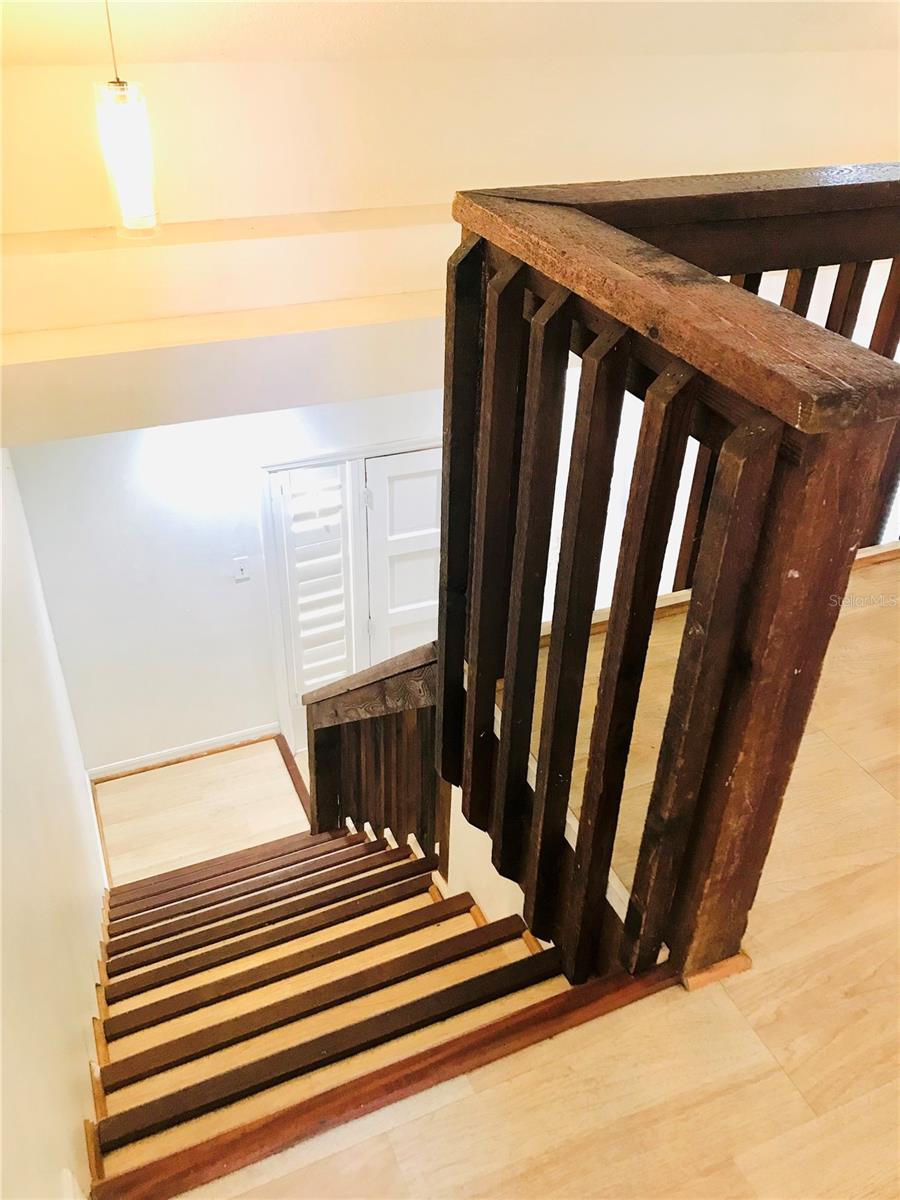 Stairs Downward overlooking the front Door