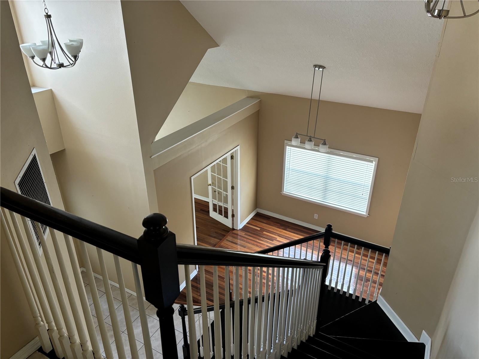 Staircase view from upstairs