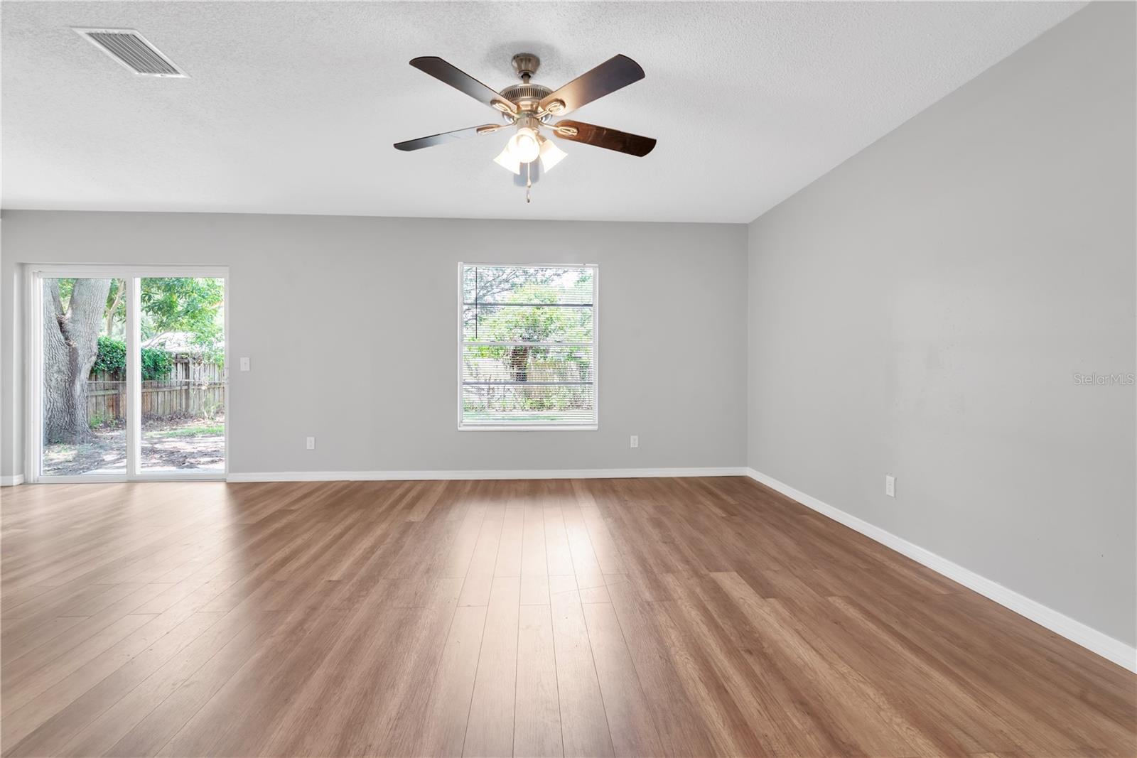 Living room and dining area