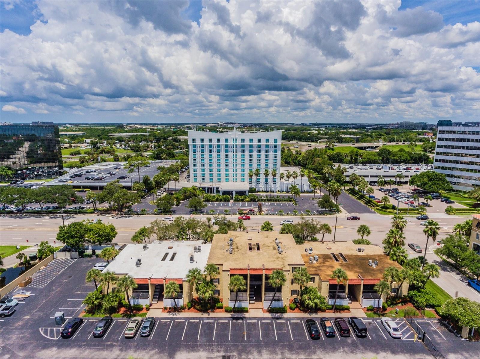 Aerial view of surrounding properties