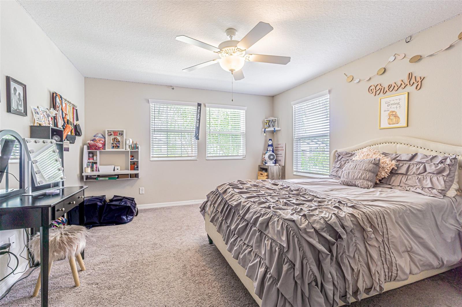 Bedroom 3 with large walk-in closet.