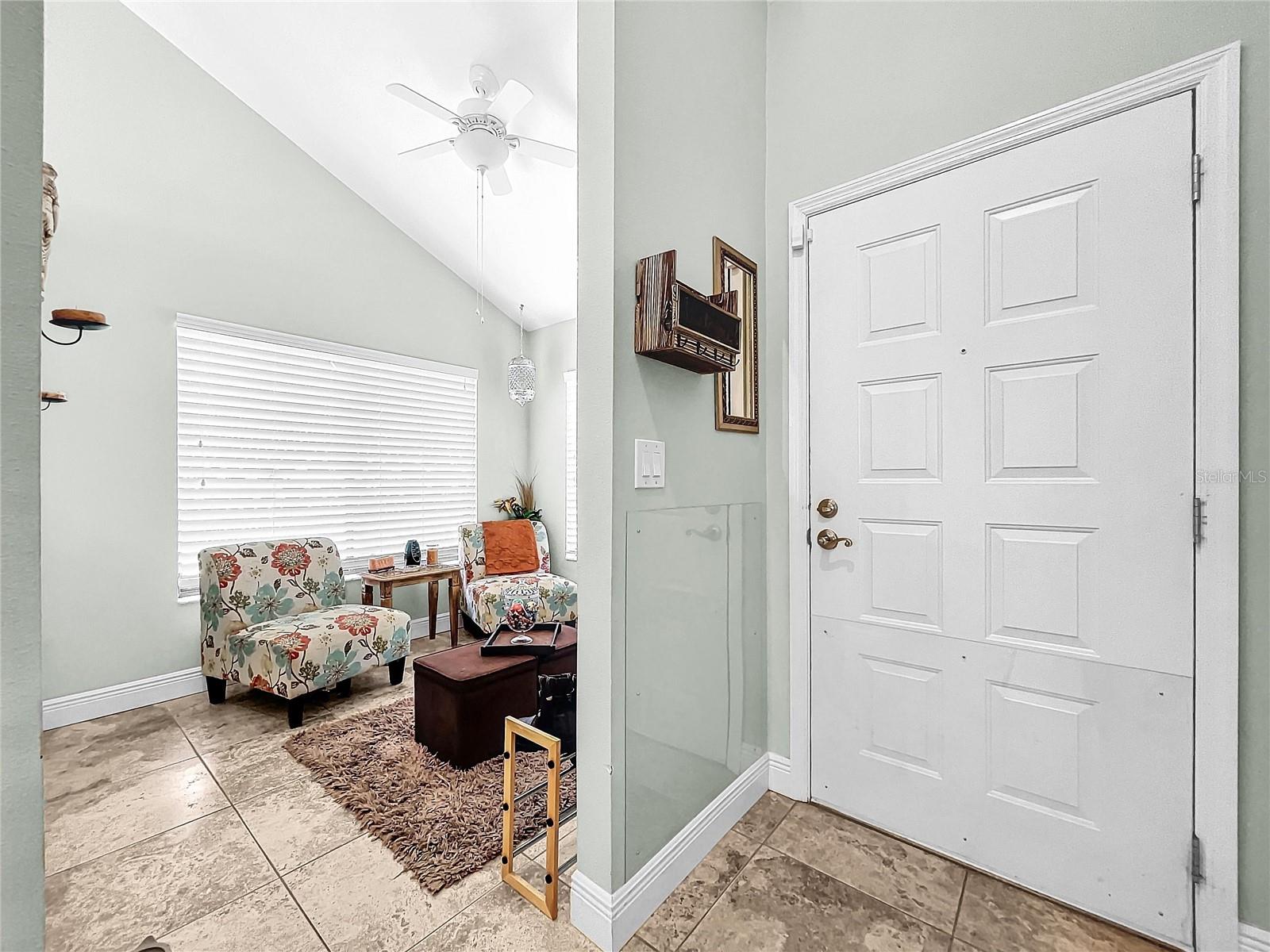 Front door and kitchen nook