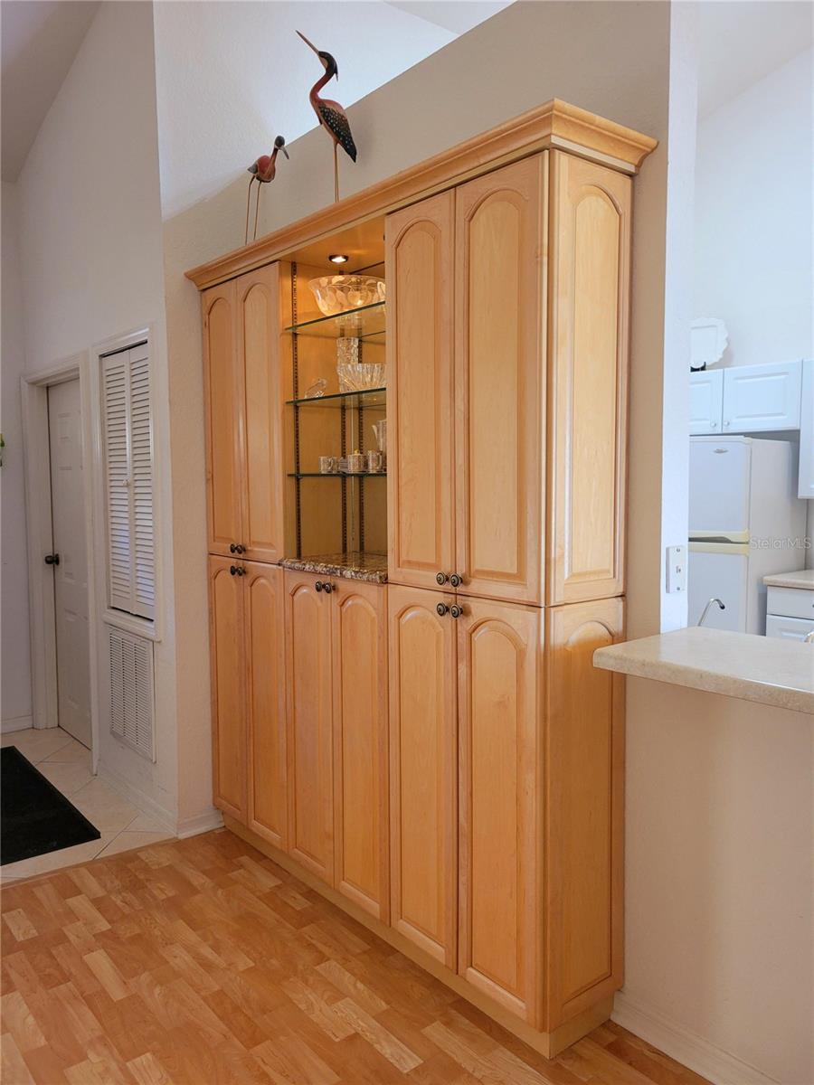 Built in cabinet for extra storage or pantry space