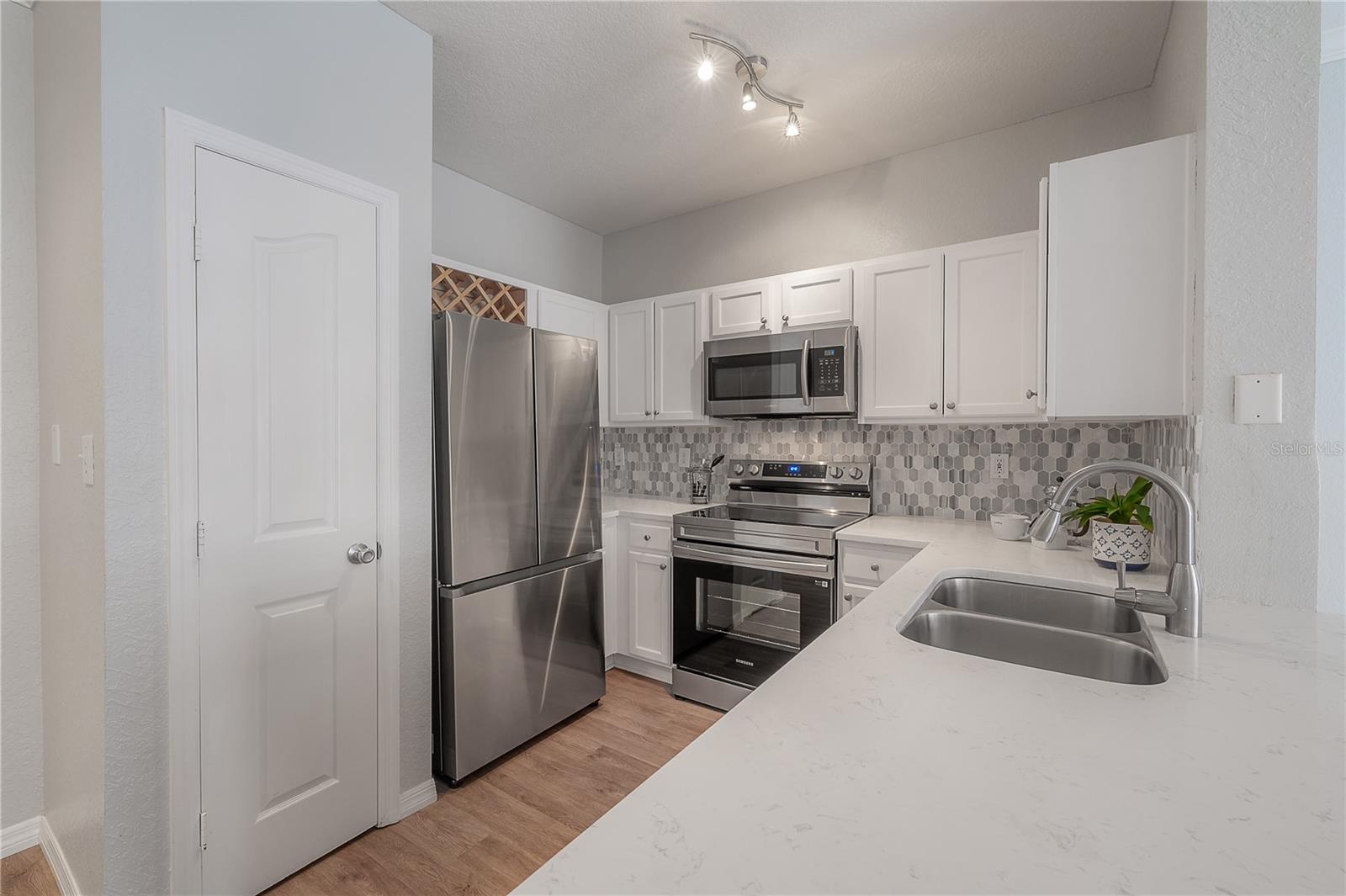 Full pantry closet and built-in wine rack