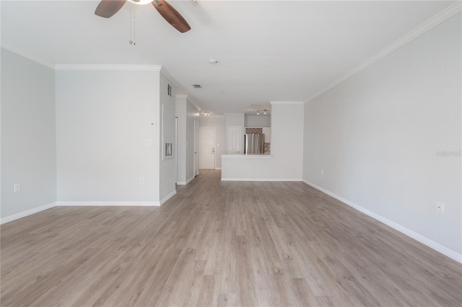 Open floor plan for flexible dining and living space