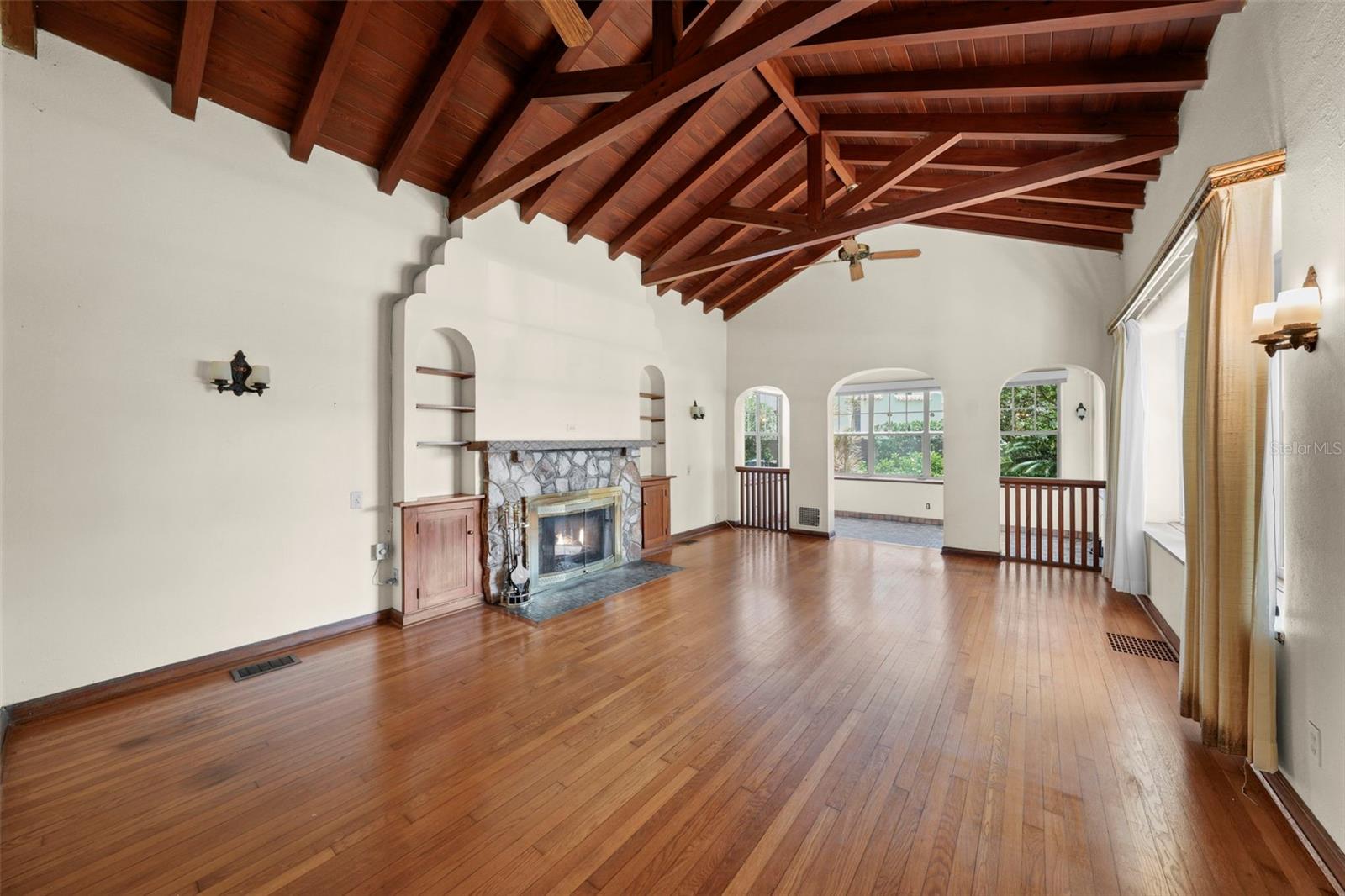 Gorgeous wood vaulted ceilings!