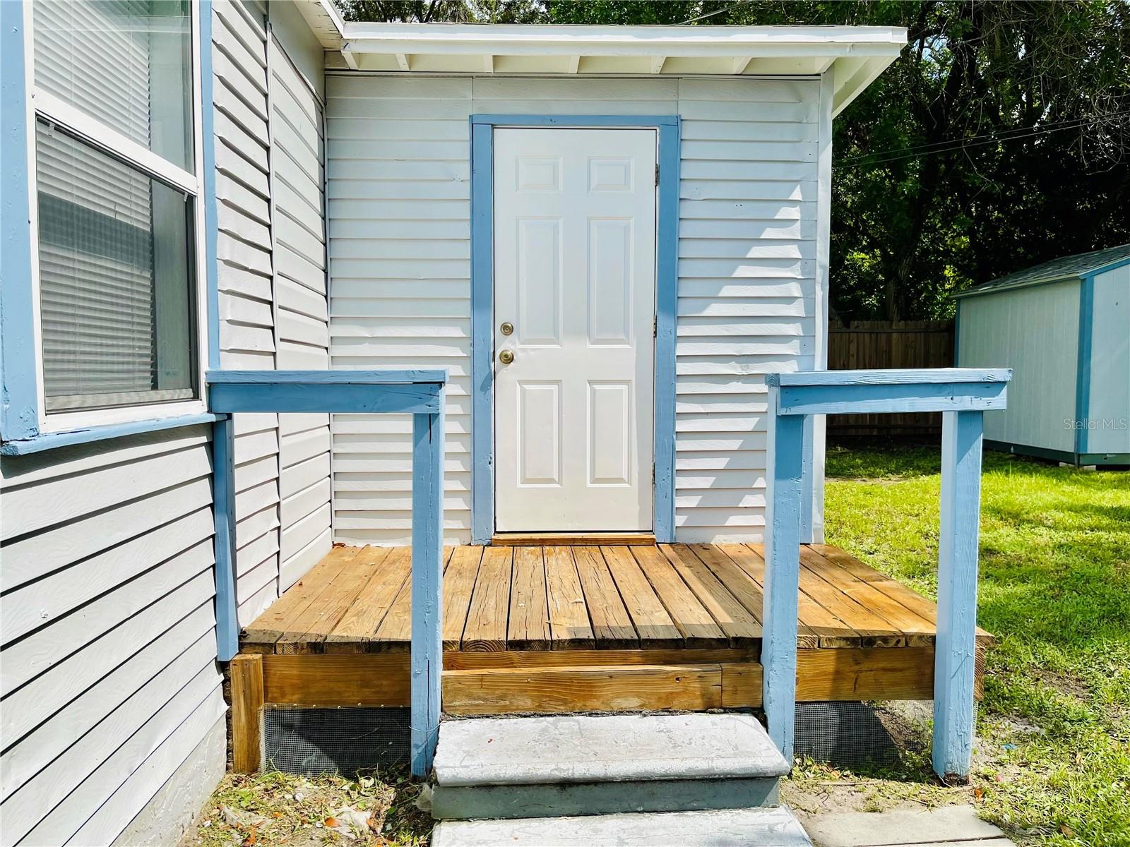 Deck that leads to the laundry room.