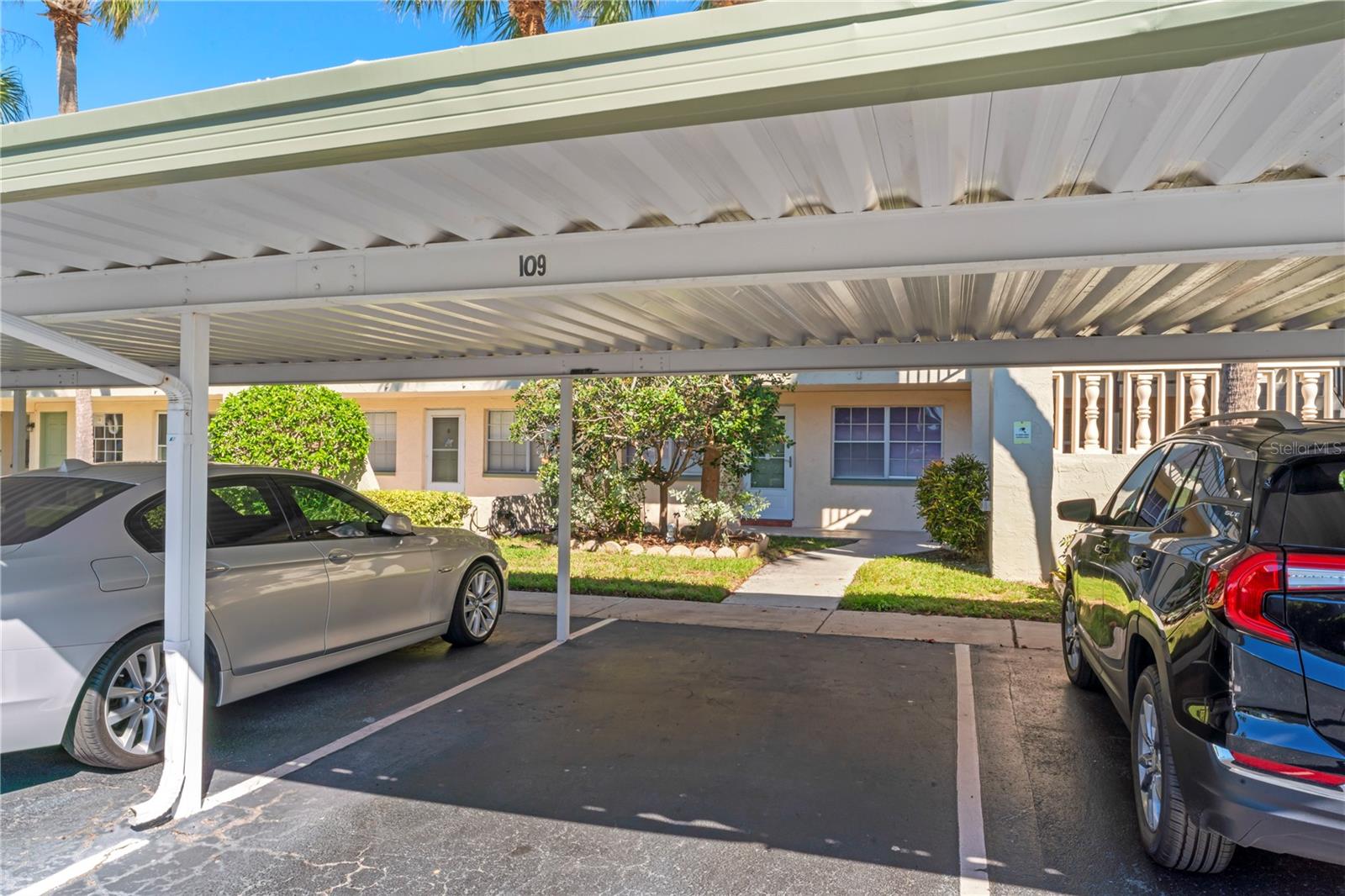 Carport with Assigned Parking Spot