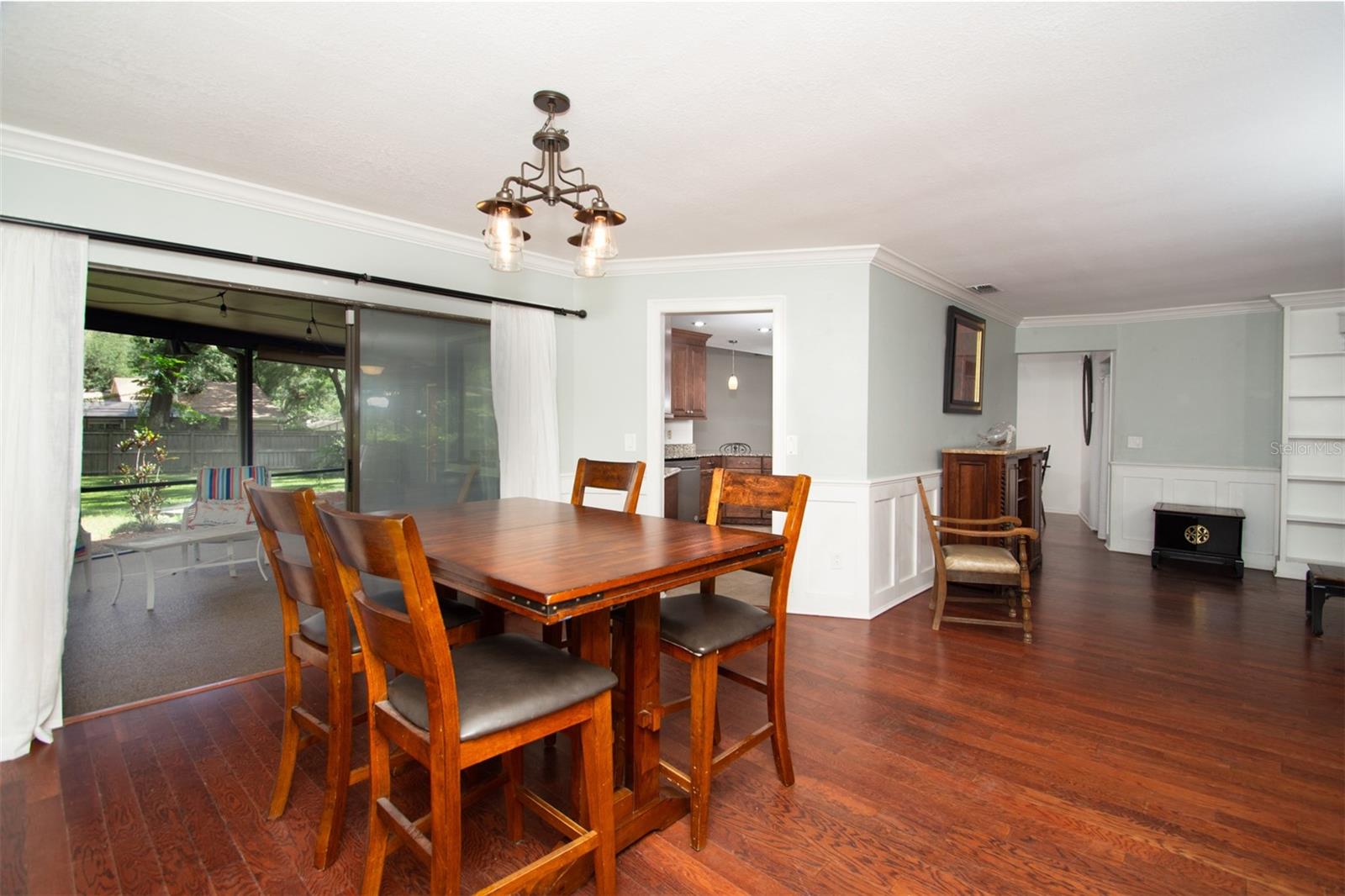 Dining Area with Sliders to Back Porch